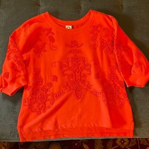 Anthropologie Beaded Shirt/Sweatshirt XXSP